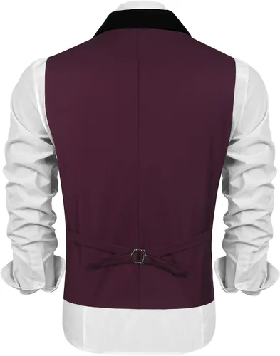 Miniatura 5 de COOFANDY Chaleco de traje para hombre, ajustado, formal, de negocios, chaleco casual para boda