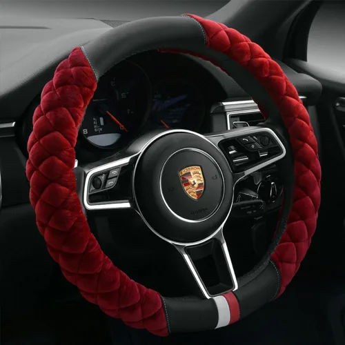 Miniatura 15 de Cxtiy Funda Universal para Volante de Automóvil Mullida de Felpa de Invierno para Volante (A-Negro)