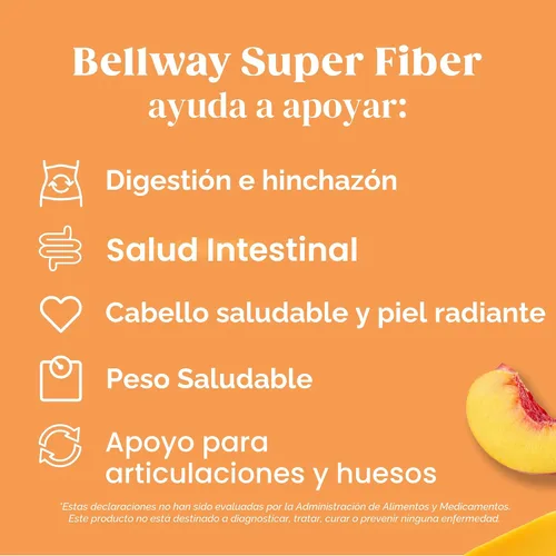 Miniatura 3 de Bellway Polvo súper fibra + colágeno, polvo de cáscara de psyllium sin azúcar con péptidos de colágeno y ácido hialurónico para la salud digestiva