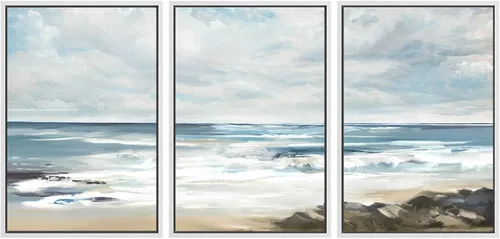 Miniatura 36 de SIGNWIN Lienzo enmarcado para pared, juego de arte sereno de pantanos con humedales verdes e ilustraciones de agua tranquila, arte moderno