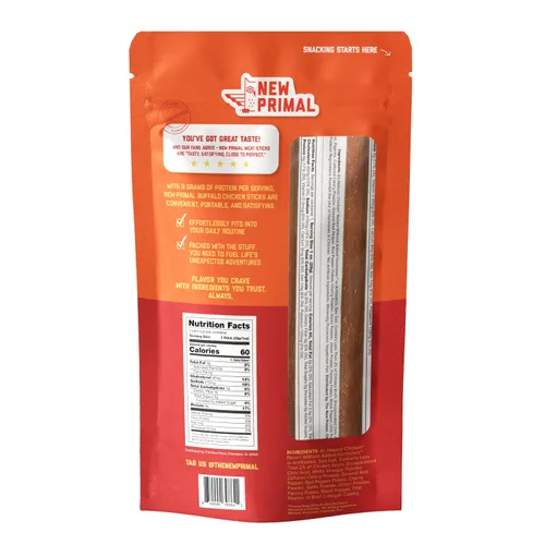 Miniatura 9 de New Primal Buffalo - Palitos de pollo Keto, bocadillos saludables sin gluten, sin azúcar, bajos en carbohidratos, altos en proteínas, carne seca