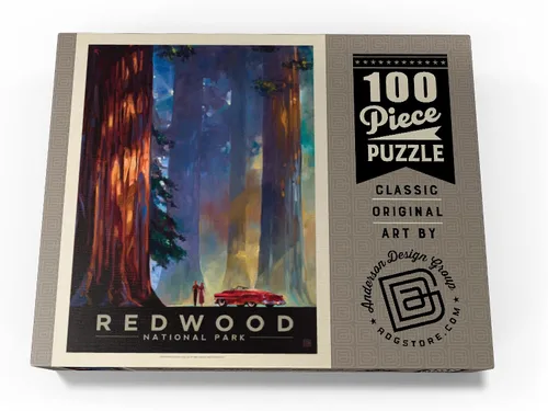 Miniatura 4 de MyPuzzle Redwood National Park: Among The Giants, póster vintage, rompecabezas prémium de 100 piezas para adultos