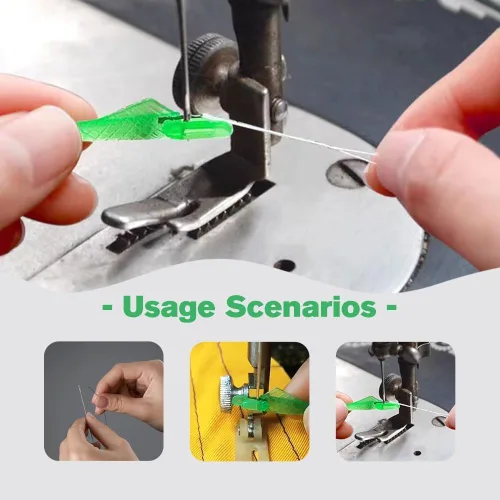 Miniatura 2 de Enhebrador de agujas para máquina de coser - 2024 Nuevo enhebrador manual DIY rápido, automático mejorado (Verde, 10 piezas)