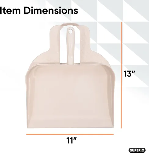 Miniatura 2 de Superio Sartén de plástico resistente con mango de agarre cómodo, color blanco, duradero, ligero, multisuperficie, fácil de barrer, 10 pulgadas