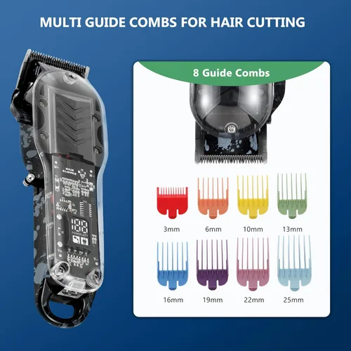 Miniatura 6 de Cortadoras de Cabello Profesionales para Hombres, Kit de Peluquería Inalámbrico para Cortar y Arreglar el Cabello, Juego de Cortadoras de Cabello