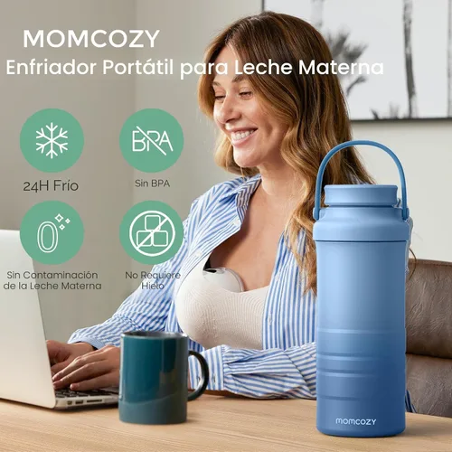 Miniatura 2 de Momcozy Enfriador portátil de leche materna de 22 onzas para exteriores, salvavidas con enfriamiento total de 360° durante 24 horas, enfriador
