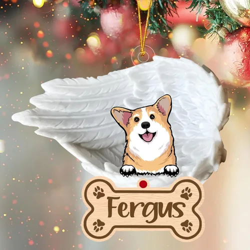 Miniatura 101 de Adorno de perro afgano de 1 ángel, adorno acrílico 2D personalizado conmemorativo para perros, regalo por pérdida de mascotas, regalo