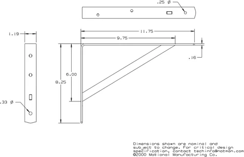 Miniatura 4 de National Hardware N301-630 111BC Soporte de estante súper resistente en blanco, 12 pulgadas