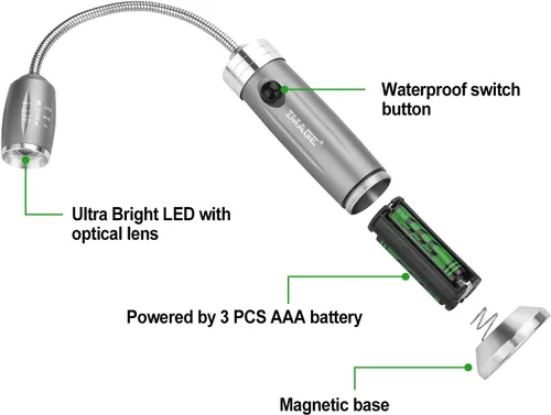 Miniatura 3 de Luz magnética ultrabrillante para parrilla con luces LED superbrillantes, regalos para hombres y padres, luz flexible de cuello de cisne