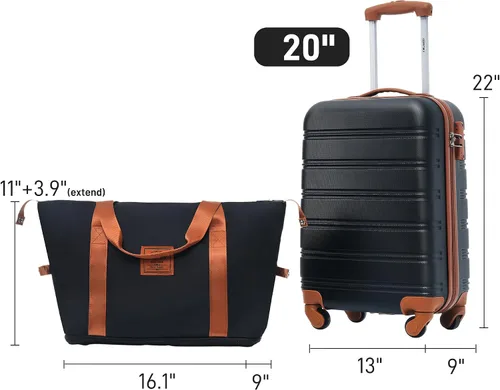 Miniatura 2 de Merax Unisex Adulto Hardside, Negro y marrón-1