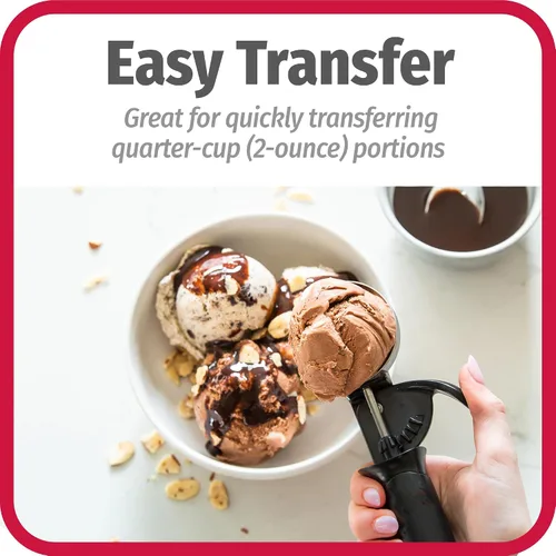 Miniatura 7 de GoodCook Cuchara de helado de lujo con gatillo con agarre cómodo y palanca de fácil liberación, apta para lavavajillas, cuchara de 2 onzas