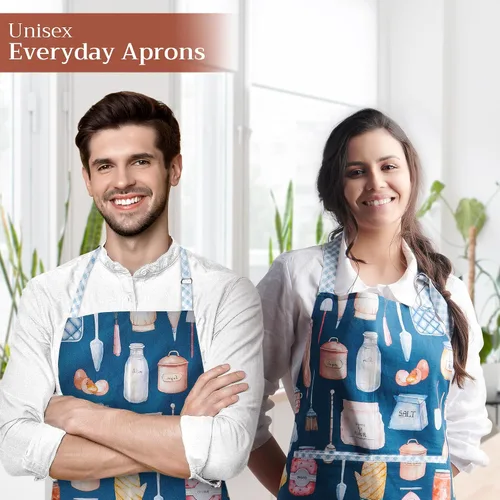 Miniatura 6 de Maison d' Hermine 100% Cotton Apron for women with Pocket Kitchen Chef Apron for Men Cooking Spring Summer 019 - Vamos a hornear