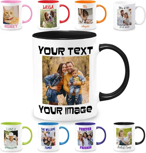 Miniatura 2 de Tazas de café personalizadas tazas de cerámica personalizadas añadir imagen crear logotipo con texto 11oz