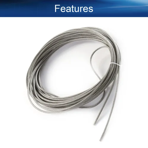 Miniatura 3 de Heyiarbeit Cable de alambre 5/32 de acero inoxidable 304, cable de alambre de PVC de 65.6 pies de longitud, cable de avión perfecto para exteriores