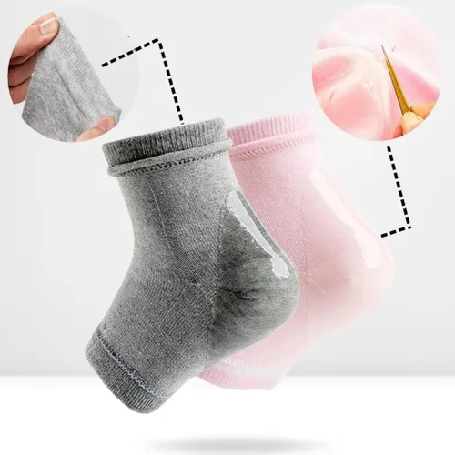 Miniatura 3 de 8 pares de calcetines hidratantes sin dedos, calcetines para dormir para mujeres y hombres, calcetines de talón de gel agrietados, reparación