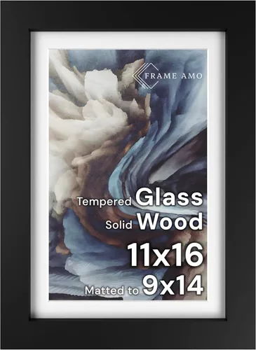 Miniatura 46 de Frame Amo Marco de póster de madera maciza de 13 x 19 pulgadas, color natural, tapete blanco para imagen de 11 x 17 pulgadas, parte frontal