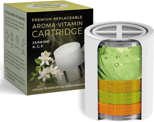 Miniatura 10 de AquaHomeGroup Cartucho de filtro de ducha con vitamina C E y A con aroma a menta, reduce el cloro y la cloramina, apoya la piel y el cabello, se