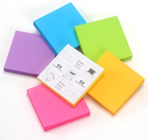 Miniatura 6 de Early Buy Notas adhesivas 6 colores brillantes, 12 blocs de notas autoadhesivas de 3 x 3 pulgadas, 100 hojas/bloc