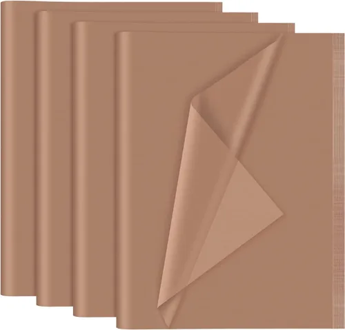 NEBURORA 120 hojas de papel de seda marrón oscuro para envolver, 14 x 20 pulgadas - Papel de envolver marrón a granel para bolsas de regalo,
