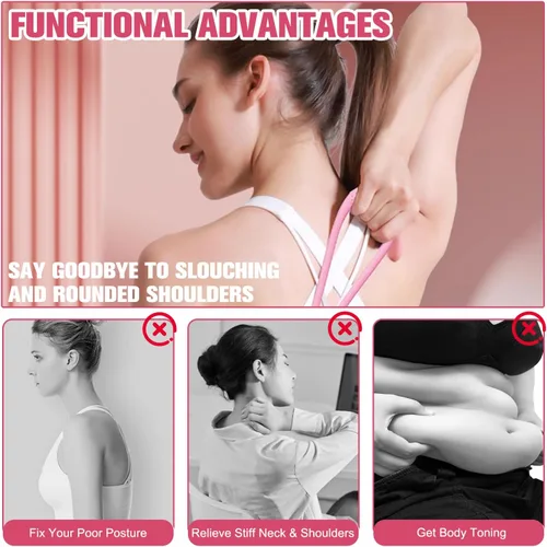 Miniatura 5 de Figura 8 Banda de resistencia para mujeres y hombres, banda de ejercicio con asas antideslizantes, equipo de fitness para gimnasio en casa