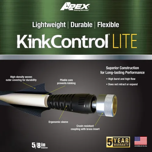 Miniatura 2 de Kink Control Lite, no se expande ni estalla, extremadamente ligera, manguera de jardín, manguera de agua con resistencia superior a los rayos UV