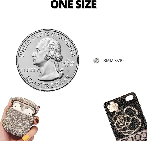 Miniatura 4 de 31000 piezas de diamantes de imitación para hacer brillar, kit de 3 mm de diamantes de imitación con parte trasera plana para manualidades, ropa