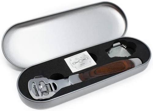 Miniatura 3 de Allura Cuidado de los pies Pedicura Callos Cortador Rasp File Hard Skin Maíz Removedor de Maíz Mango de Madera 10 Cuchillas (Estuche Incluido)