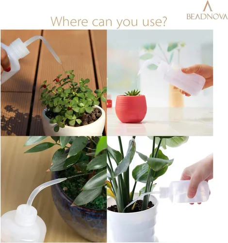 Miniatura 4 de BEADNOVA Botella exprimible para regar plantas, 8.5 fl oz, 8 onzas, pequeña regadera de plástico para plantas de interior y suculentas (3 unidades)