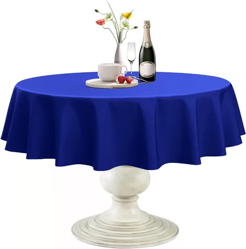 Miniatura 20 de Softalker Mantel Redondo, Impermeable y Resistente a las Manchas, Mantel de Tela Sin Arrugas, Lavable, Poliéster de 210GSM, Cubierta de Mesa