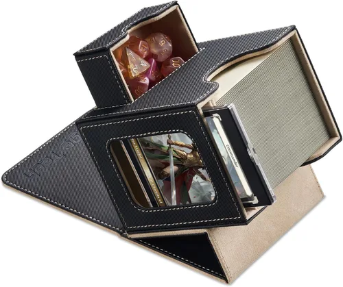 Miniatura 15 de Mage Tech Caja de cartas para MTG Commander, diseño patentado, pantalla Commander, se adapta a 100 tarjetas de doble manga, ladrillo de tarjetas