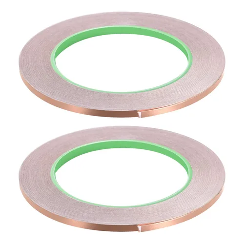 Miniatura 10 de Cinta adhesiva conductora de lámina de cobre de doble cara, [para blindaje EMI, vitrales, circuitos de papel, conexión a tierra] - 1/8 pulgadas/98