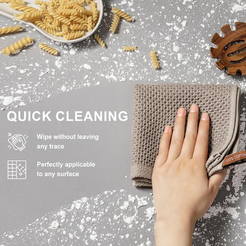 Miniatura 5 de joybest Paños de cocina de algodón, paquete de 8 paños de cocina de tejido de gofre, ultra suaves, absorbentes, paños de secado rápido, trapos