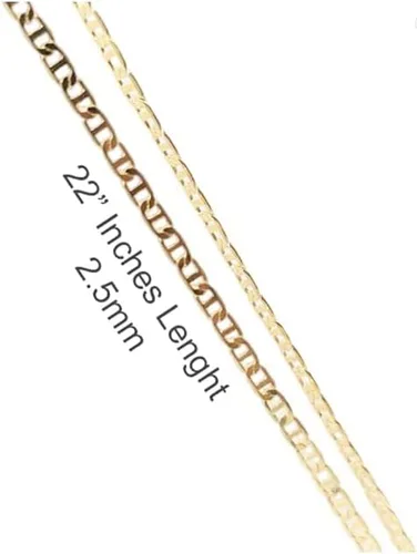 Miniatura 5 de Collar con colgante de la Santa Muerte chapado en oro de 14 quilates, eslabones cubanos de 22 pulgadas de largo, 1.378 x 0.787 in oro laminado
