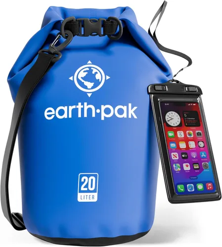 Earth Pak Bolsa Seca Impermeable - Mochila Impermeable de Cierre Enrollable Superior Mantiene el Equipo Seco para Kayak con Funda Impermeable para