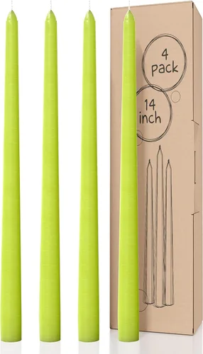 Miniatura 31 de CANDWAX Paquete de 4 velas cónicas blancas, sin goteo, de combustión lenta, sin perfume, de 12 pulgadas, ideales para mesa de comedor, candelabros