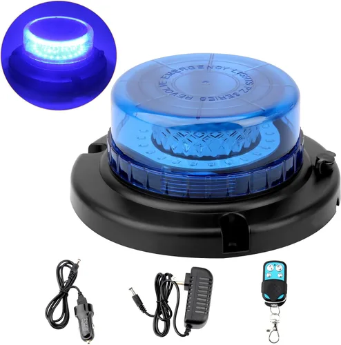 Miniatura 10 de Luz de baliza roja con control remoto, recargable, inalámbrica, luces intermitentes rojas con imán, brillo alto y bajo, 15 modos, mini luz de Rojo