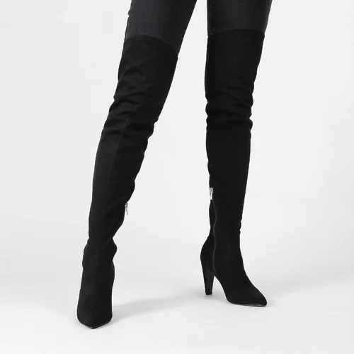 Miniatura 4 de DREAM PAIRS Botas altas hasta el muslo para mujer, tacones por encima de la rodilla, botas largas y sexys con punta puntiaguda