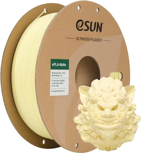 eSUN Filamento PLA Mate 1.75mm, Filamento PLA Mate para Impresora 3D, Carrete de 1KG, Filamento de Impresión 3D para Impresoras 3D, Carrete de