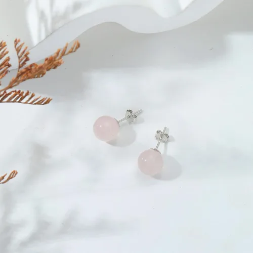 Miniatura 45 de Natural Stone Stud Earrings for Women 8mm Sterling Silver Genuine Gemstone Earrings Handmade Sterling Silver Crystal Stud Earrings for Women