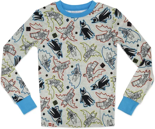 Miniatura 4 de LEGO Batman Movie - Conjunto de pijama para niño, 4 piezas, 100% algodón, tallas 4 a 10