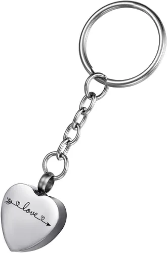 Miniatura 19 de Llavero de urna de recuerdo conmemorativo de joyería de cremación de acero inoxidable para cenizas, Acero inoxidable