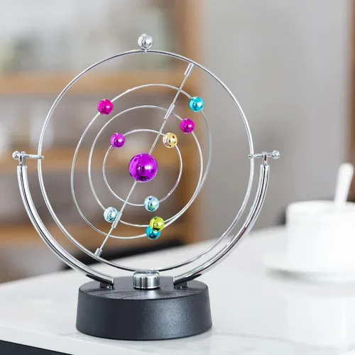 Miniatura 8 de Ornamento de escritorio para oficina en casa con movimiento electrónico perpetuo operado por batería (Sistema Solar)