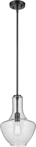 Miniatura 14 de Kichler Everly Colgante de 1 Luz en Acabado Negro Rico, para Sala de Estar, Comedor y Cocina, 100 Vatios, (15.25" A x 10.5" Diá), 42141BK