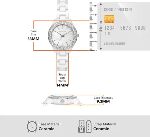 Miniatura 5 de Michael Kors Reloj de cuarzo Liliane para mujer con correa de acero inoxidable