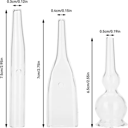 Miniatura 5 de Kit de tubo de vidrio al vacío, 3 piezas, eliminación de puntos negros, aspirador de poros de succión facial para limpiador facial, máquina