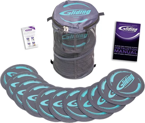 Gliding Discos de ejercicio: Paquete Club para pisos de madera dura (25 pares, gris) Deslizadores de entrenamiento a granel