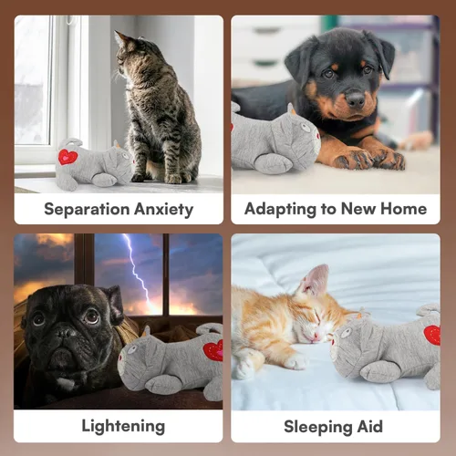Miniatura 7 de ALL FOR PAWS Heartbeat - Juguete de peluche para gatos, compañero calmante para gatitos con latidos cardíacos realistas, alivio de la ansiedad