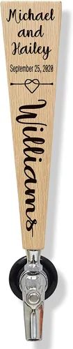 Miniatura 11 de Mango de grifo de cerveza personalizado Forma cónica de madera maciza numerada (numerada corta)