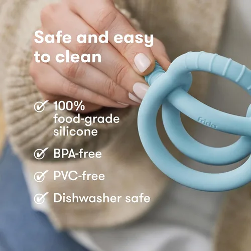 Miniatura 5 de Frida Baby Comedero Push Pop, alimentador de frutas para bebés + juguete de dentición Get-A-Grip Chupete de Comida de Silicona 100% Grado