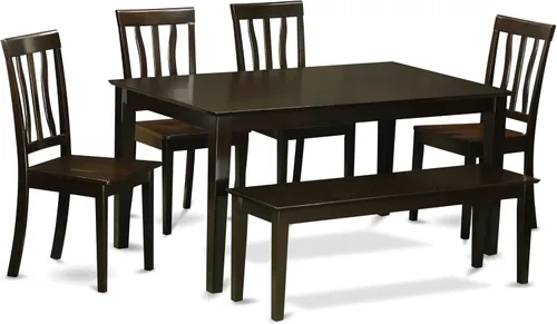 Miniatura 11 de East West Furniture CAAN5-OAK-W - Juego de mesa de comedor moderno de 5 piezas, incluye una mesa rectangular de madera y 4 sillas de comedor, 36 x